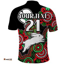 Custom Personalised Rabbitohs Rugby Polo Shirt NAIDOC Torres Strait For Our Elders Amazing Aussie