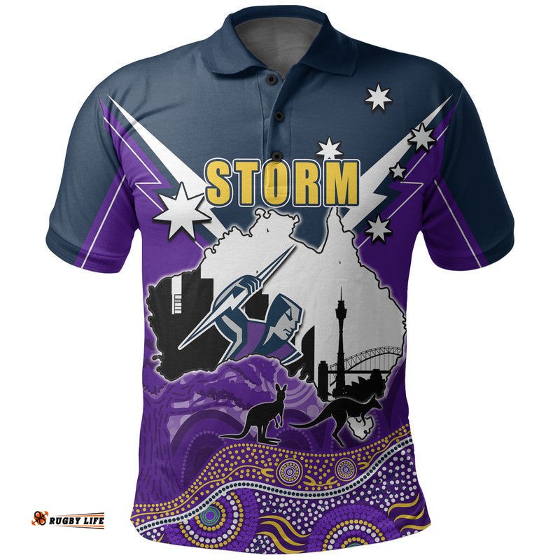 Custom Personalised Storm Rugby Polo Shirt Australia Day Style Amazing Aussie