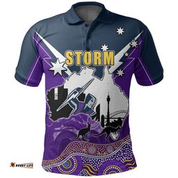 Custom Personalised Storm Rugby Polo Shirt Australia Day Style Amazing Aussie