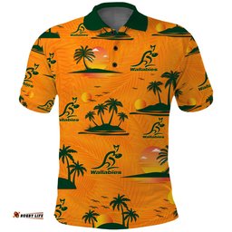 Wallabies Australian Rugby Polo Shirt Hawaii Style Amazing Aussie