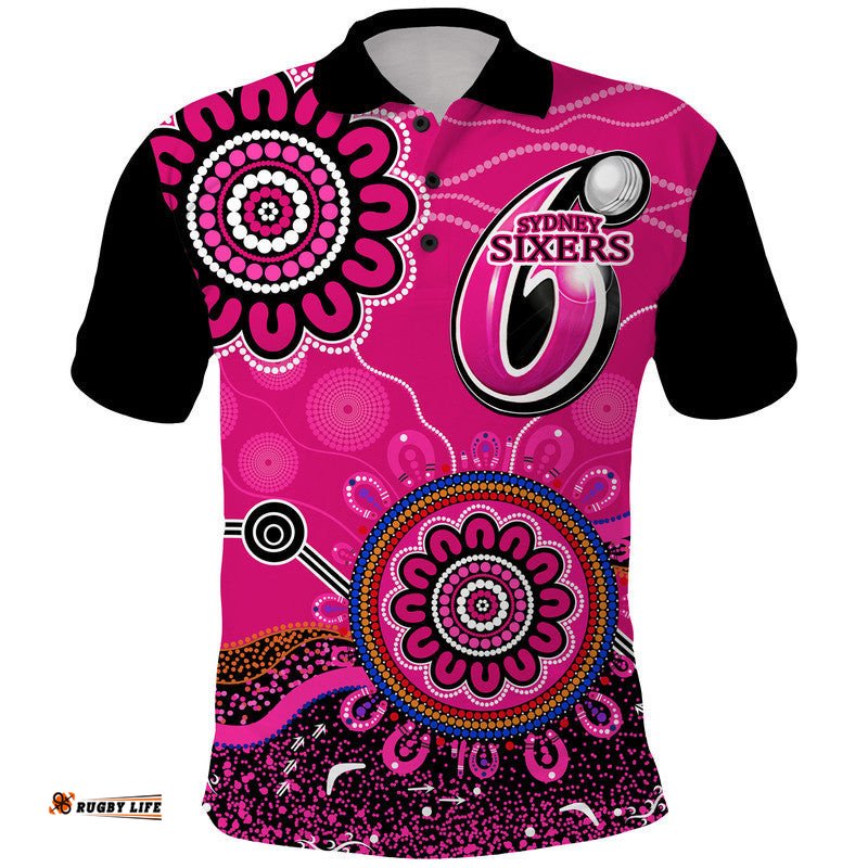 Custom Personalised Sydney Sixers Polo Shirt Cricket Indigenous Aboriginal Amazing Aussie