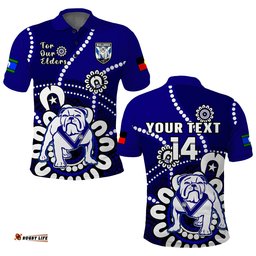 Custom Text And Number Bulldogs Rugby NAIDOC 2023 Polo Shirt For Our Elders Aboriginal Amazing Aussie