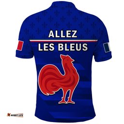 France Rugby Polo Shirt Outgoing Tour Allez Les Bleus Amazing Aussie