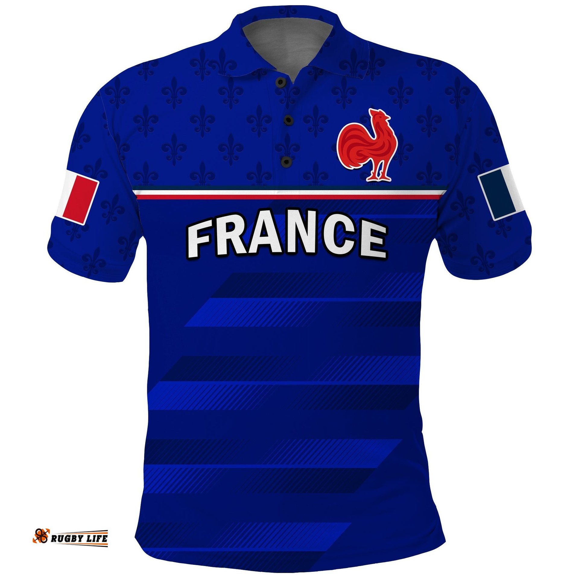 France Rugby Polo Shirt Outgoing Tour Allez Les Bleus Amazing Aussie