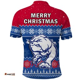Western Bulldogs Football Polo Shirt Dogs Indigenous Merry Christmas Amazing Aussie