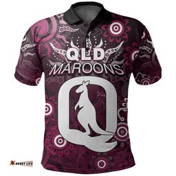 Custom Personalised QLD Maroons Polo Shirt Aboriginal  Amazing Aussie