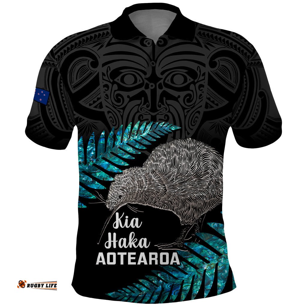 Custom New Zealand Silver Fern Rugby Polo Shirt Pacific 2023 Kia Haka Kiwis With Maori Ta Moko
