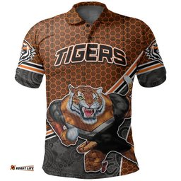 Custom Personalised Tigers Rugby Polo Shirt Mix Aboriginal Simple Amazing Aussie