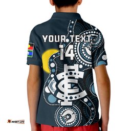 Custom Text And Number Carlton Football NAIDOC 2023 Polo Shirt Blues For Our Elders Indigenous Art Amazing Aussie