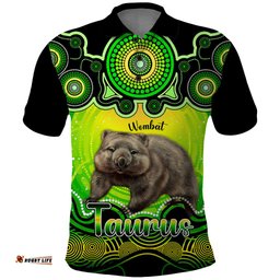 Personalised Australia Taurus Wombat Zodiac Polo Shirt Auz Astrology Aboriginal - Green