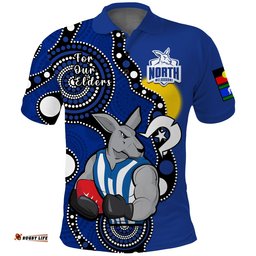 Custom Text And Number North Melbourne Football NAIDOC 2023 Polo Shirt Roos For Our Elders Indigenous Amazing Aussie