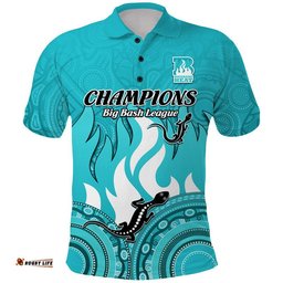 Custom Personalised Brisbane Heat Cricket Champions Polo Shirt Lizard Indigenous Aboriginal Amazing Aussie