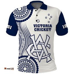 Victoria Cricket 2023 Polo Shirt Sheffield Shield Australia Indigenous Amazing Aussie