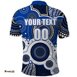 Custom Personalised And Number North AFL Polo Shirt Aboriginal Patterns Amazing Aussie