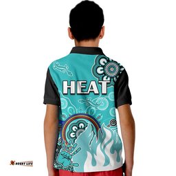 Brisbane Heat Polo Shirt Cricket Indigenous Aboriginal Lizard Version Amazing Aussie