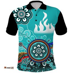 Brisbane Heat Polo Shirt Cricket Indigenous Aboriginal Lizard Version Amazing Aussie
