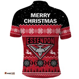 Essendon Football Polo Shirt Bombers Indigenous Merry Christmas Amazing Aussie