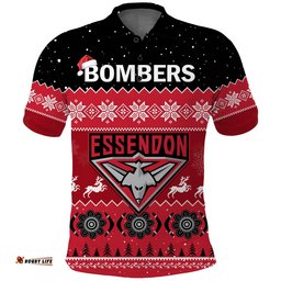 Essendon Football Polo Shirt Bombers Indigenous Merry Christmas Amazing Aussie