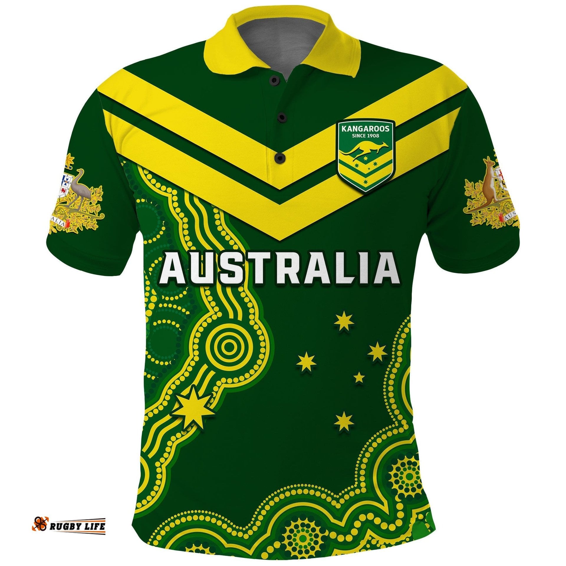 Australia Rugby Polo Shirt The Kangaroos Champions Pacific Indigenous Amazing Aussie