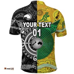 Custom Personalised New Zealand Maori All Black And Australia Wallabies Aboriginal Polo Shirt Rugby Together Amazing Aussie