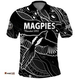 Custom Text And Number 2023 Collingwood Magpies Football Polo Shirt Pies Founded 1892