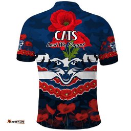 Cats Football ANZAC Polo Shirt Lest We Forget Amazing Aussie