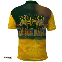 Custom Matildas Pride Polo Shirt LGBT Kangaroo Australian Proud