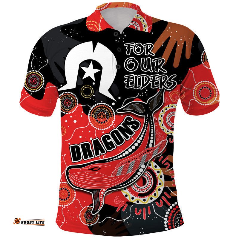 Custom Personalised Dragon Rugby NAIDOC 2023 Polo Shirt Torres Strait Aboriginal Amazing Aussie