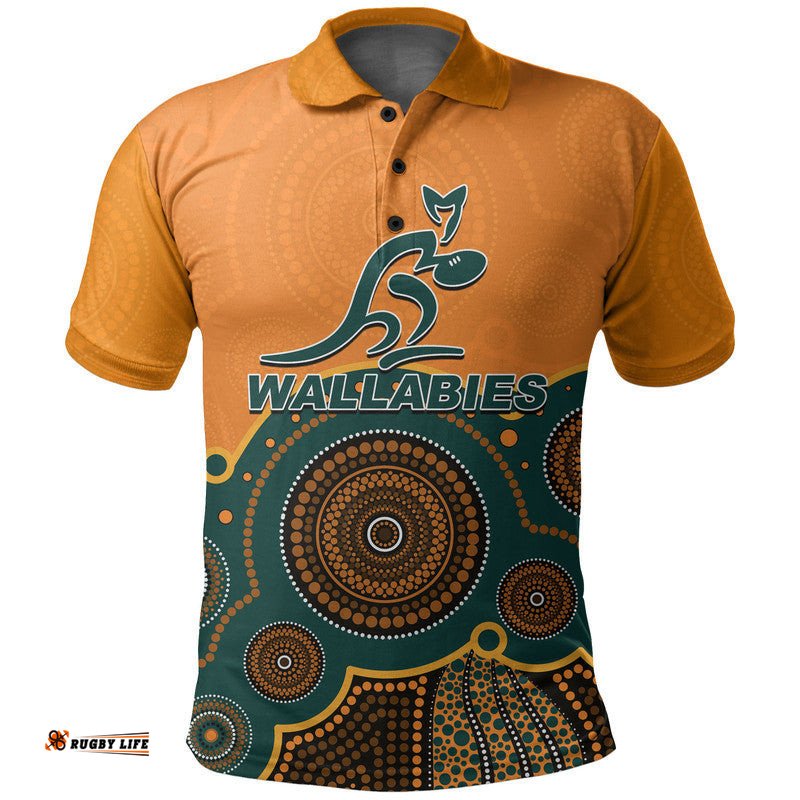 Custom Personalised And Number Australia Rugby Wallabies Polo Shirt Aboriginal Amazing Aussie