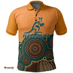 Custom Personalised And Number Australia Rugby Wallabies Polo Shirt Aboriginal Amazing Aussie