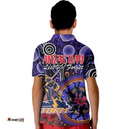 Storm Rugby ANZAC Polo Shirt Aboriginal Military and Poppy Flowers Amazing Aussie