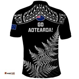 New Zealand Silver Fern Rugby Polo Shirt Go All Black 2023 World Cup