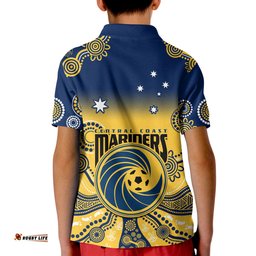 Central Coast Football Polo Shirt A League Men Mariners 2004 Indigenous Gradient Style Amazing Aussie