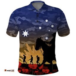 ANZAC DAY Polo Shirt Camo Style - Dawn Service Amazing Aussie