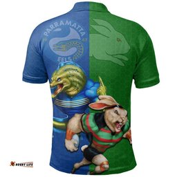 Eels And Rabbitohs Rugby Polo Shirt Amazing Aussie