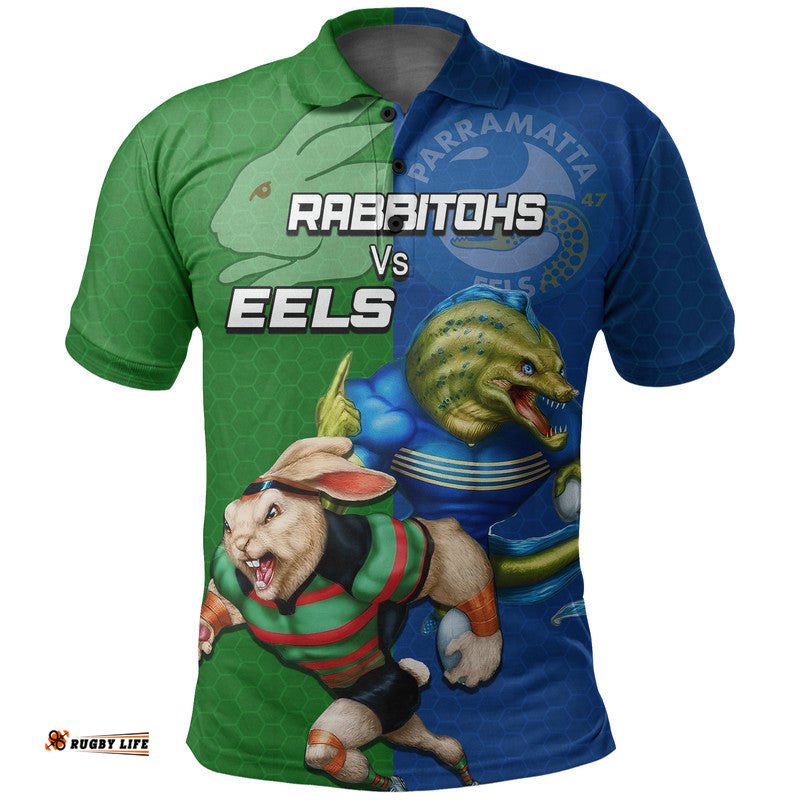 Eels And Rabbitohs Rugby Polo Shirt Amazing Aussie