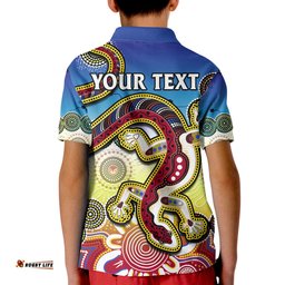 Custom Personalised Australia Polo Shirt Indigenous Red Lizard Love Aussie Artsy Amazing Aussie