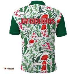 Rabbitohs Poppy Flowers Field Polo Shirt Amazing Aussie