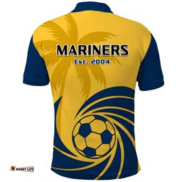Central Coast Football Polo Shirt A League Men Mariners 2004 Palm Tree Simple Style Amazing Aussie