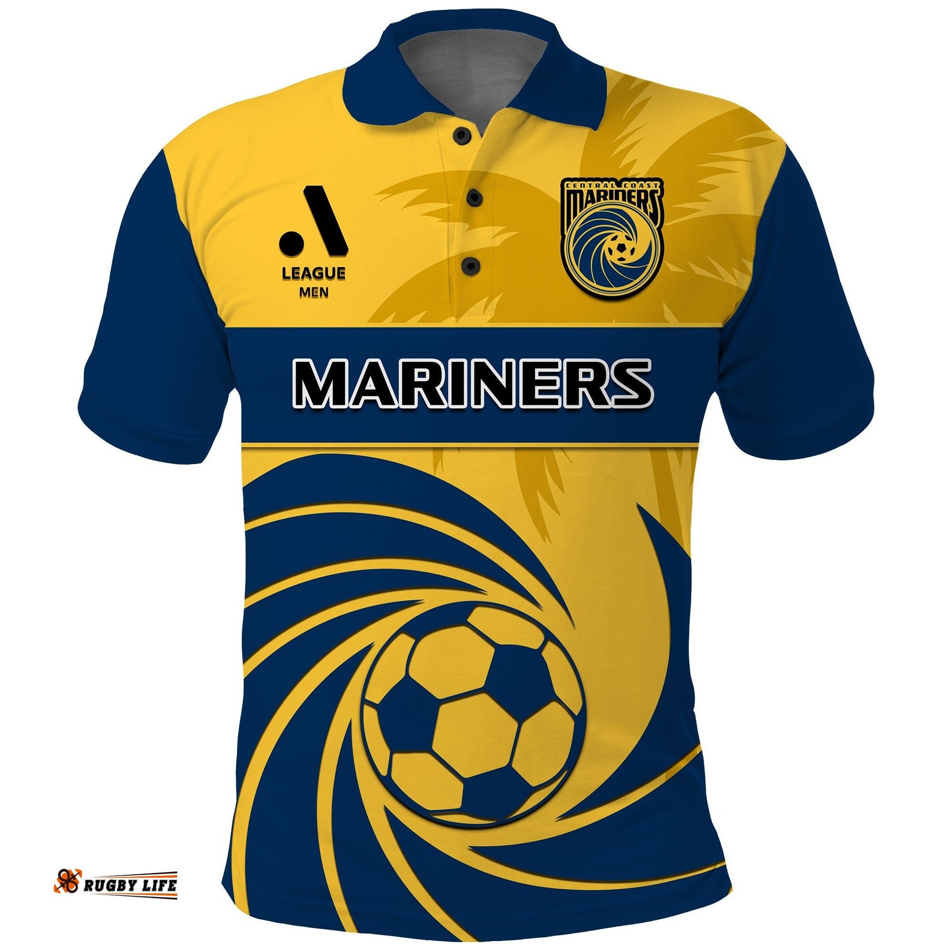 Central Coast Football Polo Shirt A League Men Mariners 2004 Palm Tree Simple Style Amazing Aussie