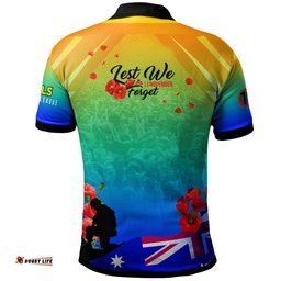 Eels Rugby Polo Shirt - Custom Eels Remembrance Day Lest We Forget Poppies Polo Shirt Amazing Aussie