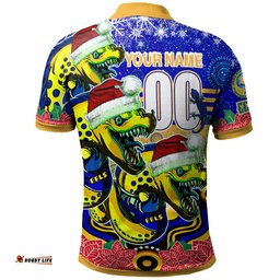 Parramatta Eels Rugby Christmas Polo Shirt - Custom Christmas Super Eels Squad Indigenous Polo Shirt Amazing Aussie