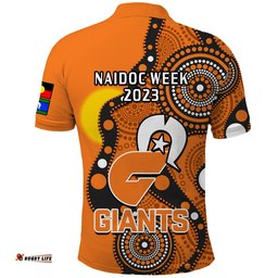 GWS Giants Football NAIDOC 2023 Polo Shirt Indigenous For Our Elders Amazing Aussie