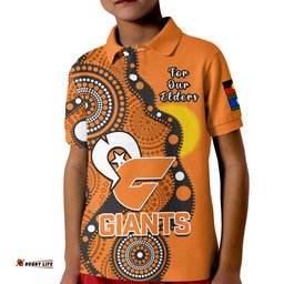 GWS Giants Football NAIDOC 2023 Polo Shirt Indigenous For Our Elders Amazing Aussie