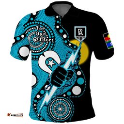 Custom Text And Number Port Adelaide Football NAIDOC 2023 Polo Shirt For Our Elders Indigenous Art Amazing Aussie