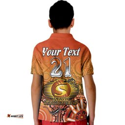 Custom Personalised Perth Scorchers Champions Polo Shirt Lizard Indigenous Aboriginal Amazing Aussie