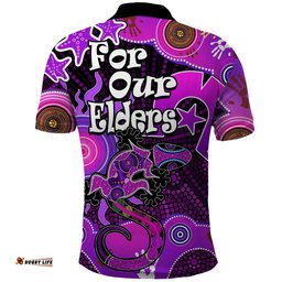 Aboriginal NAIDOC Week 2023 Polo Shirt Turtle Lizard Sun Amazing Aussie