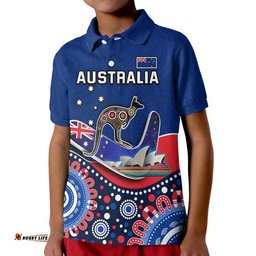 Australia Day Polo Shirt Indigenous Kangaroo And Boomerang Amazing Aussie