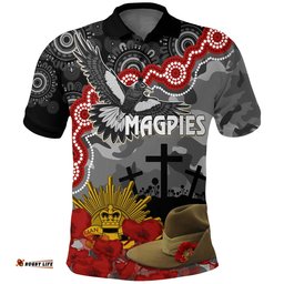 Magpies Football ANZAC 2023 Polo Shirt Aboriginal Mix Slouch Hat Amazing Aussie