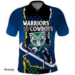 Custom Text And Number NRL Combine Warriors and Cowboys Polo Shirt